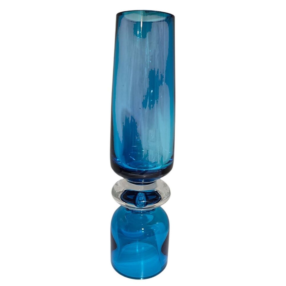Marquis by Waterford Blue Tango Vase 16" HEAVY Crystal Glass